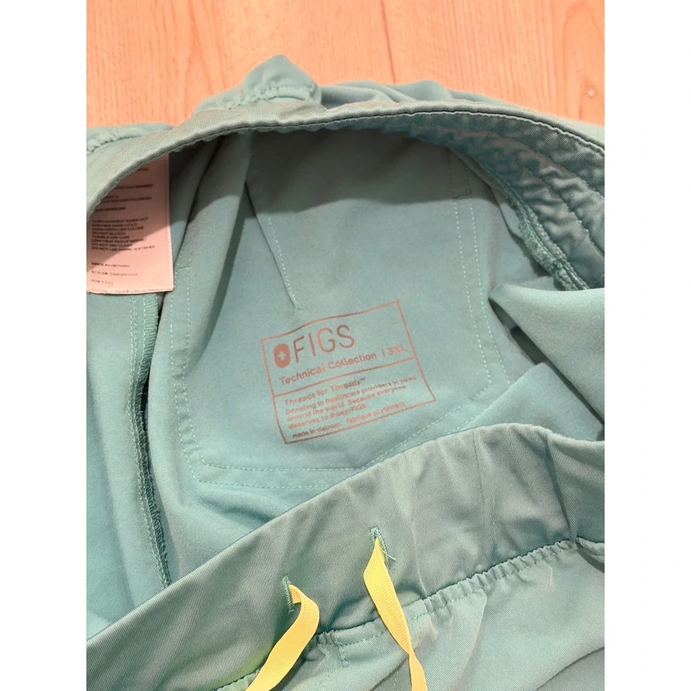 FIGS Zamora Jogger‎ Scrub Pants Teal Blue Neon Drawstring 3XL 1SW200002 Mens